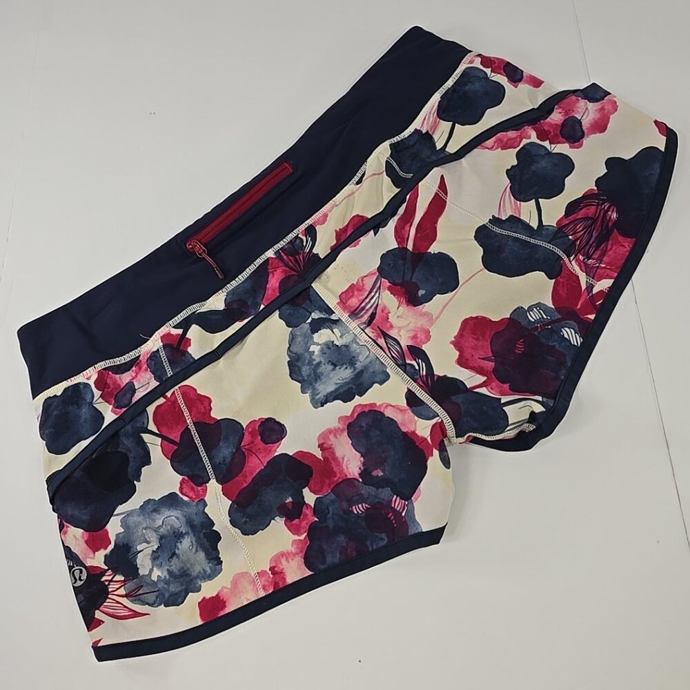 LULULEMON Speed Short 4way Stretch Inky Floral Ghost Inkwell Bumble Berry SZ 10.